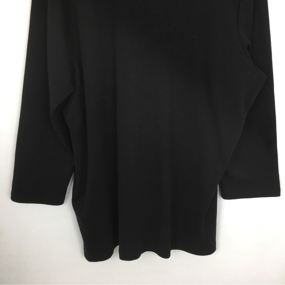 Lauren Ralph Lauren Women’s Tunic Top Black with Brown Faux Suede Trim Size 3X - Picture 9 of 12